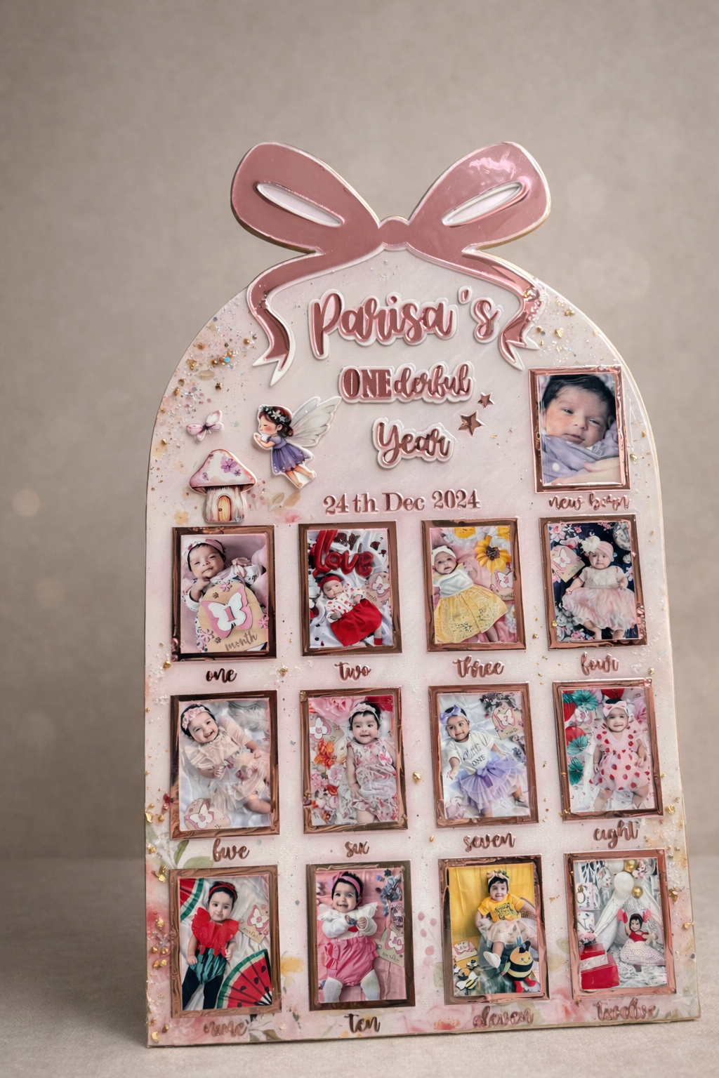 Bow with Fairy Theme Milestone Photo Frame