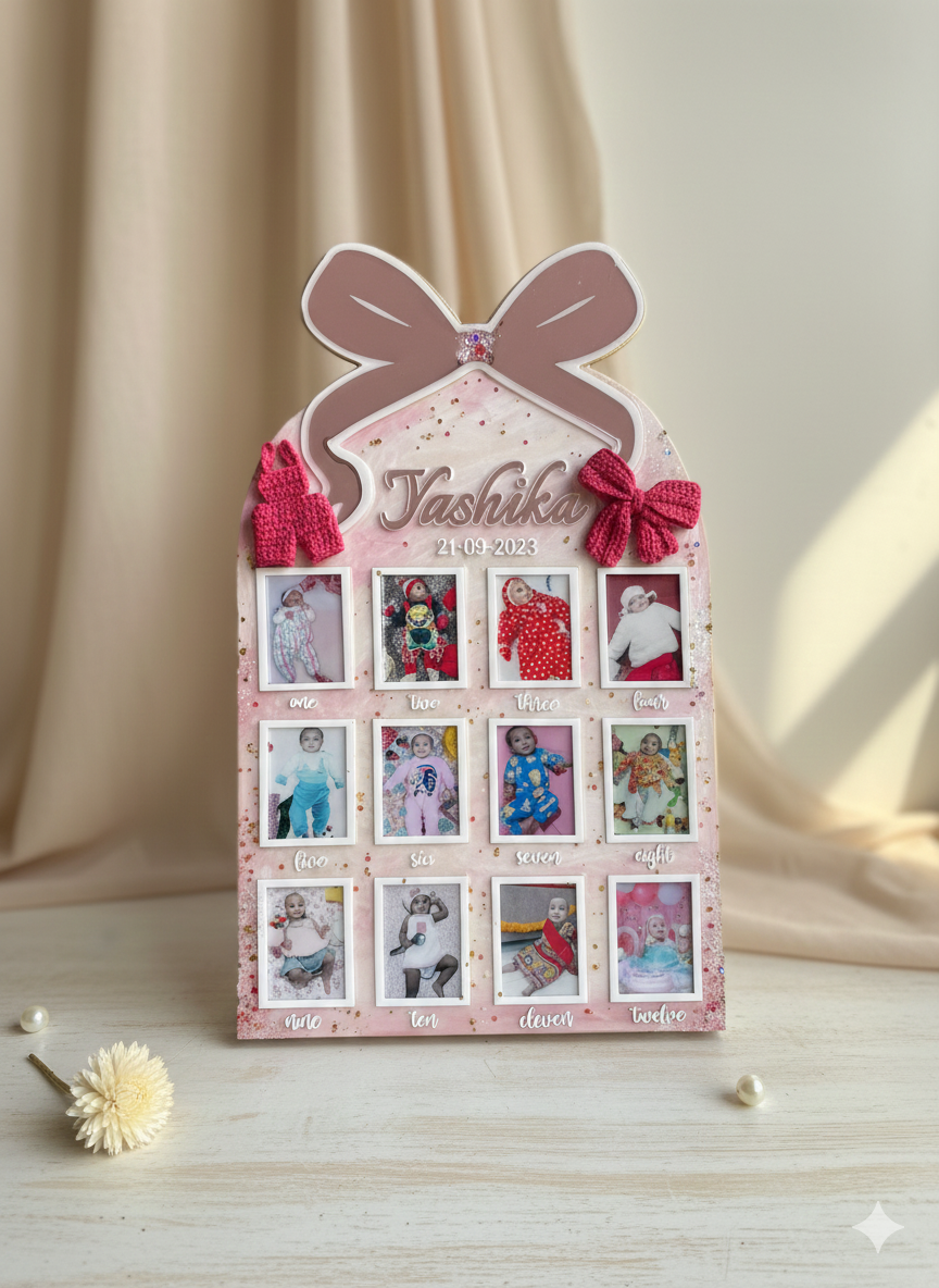 Bow Theme Milestone Photo Frame