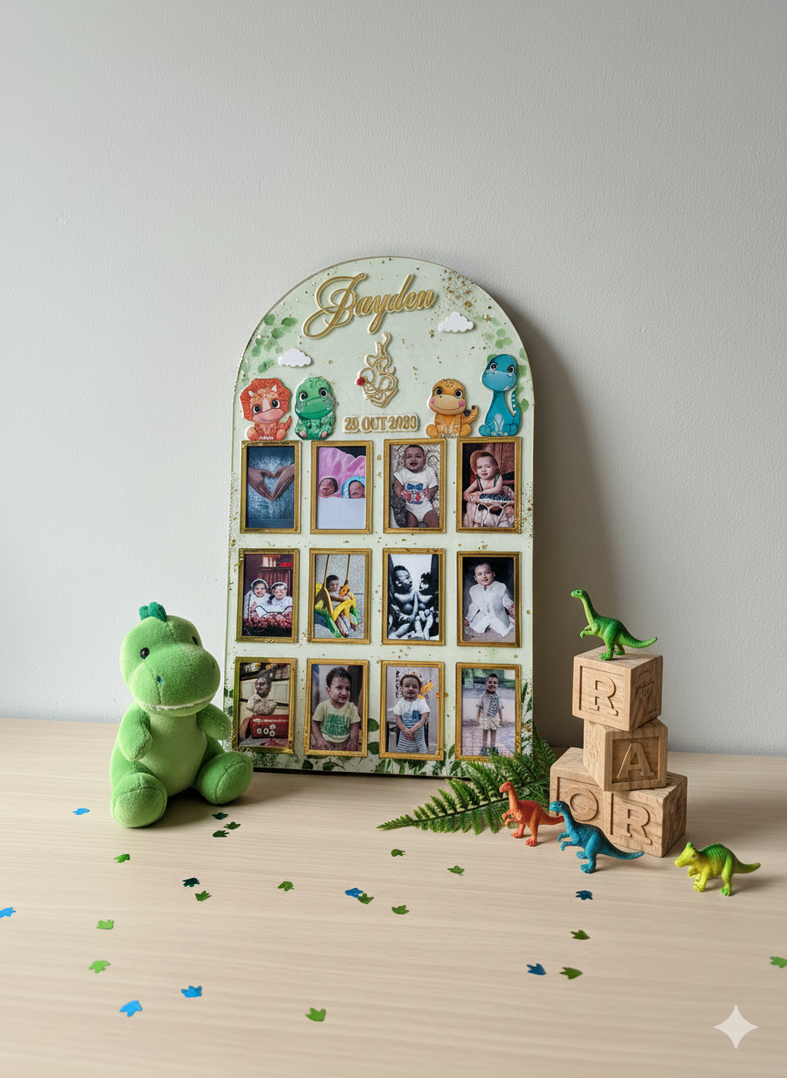 Dino Themed Milestone Photo Frame